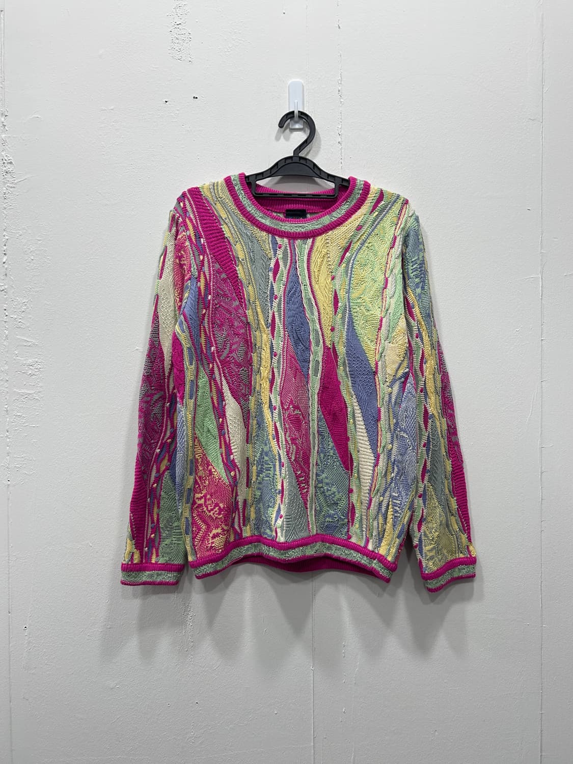 Vintage 쿠지스타일 에스닉 멀티컬러 케이블니트 상품이미지1