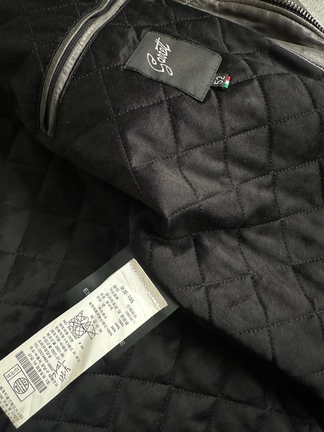 가렛 애쉬그레이 램스킨 하이넥 집업 레더 자켓 상품이미지5