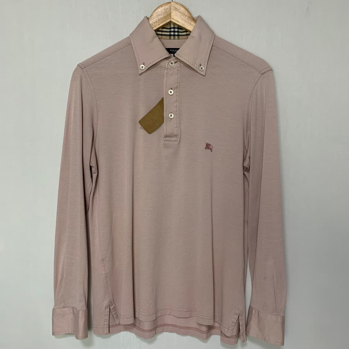 버버리 런던 빈티지 핑크 긴팔 카라 티셔츠 M 롱슬리브 상품이미지2