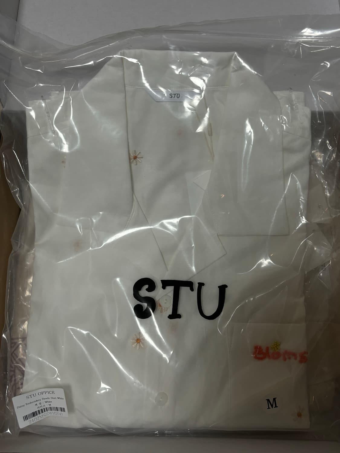 STU Daisy Embroidery Beads Shirt White 상품이미지3