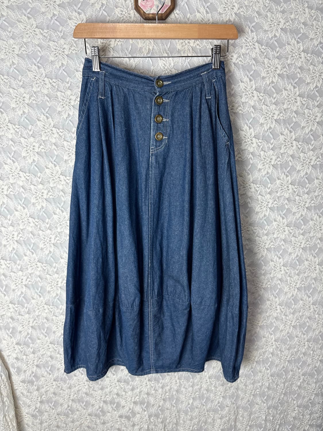 데님 벌룬핏 롱 스커트 상품이미지6