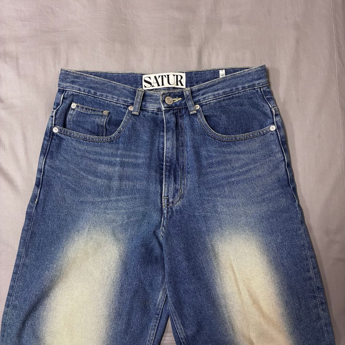 세터Satur 브루클린 뉴트로 와이드 워시드 데님 팬츠 S 상품이미지5