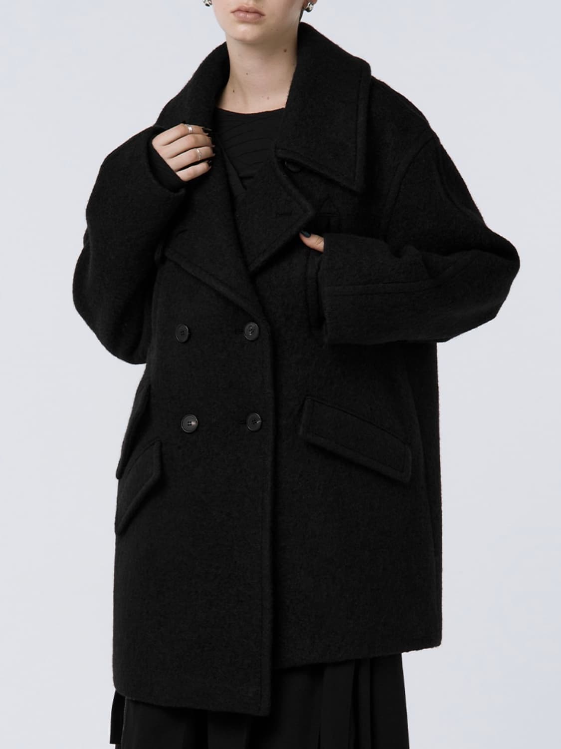 트리밍버드 헤어리더블하프코트 판매해요 상품이미지1