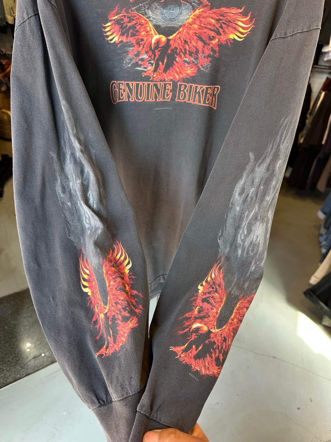 Genuine Biker 페이드 프린팅 롱슬리브 티셔츠 상품이미지6