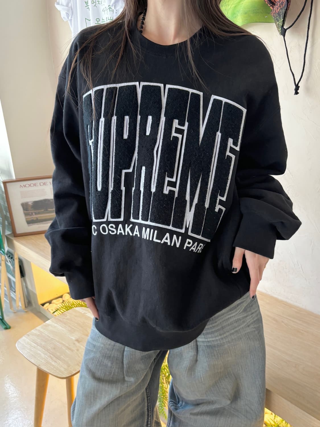 SUPREME 시티스 아크 크루넥 블랙 맨투맨 스웻셔츠  상품이미지1