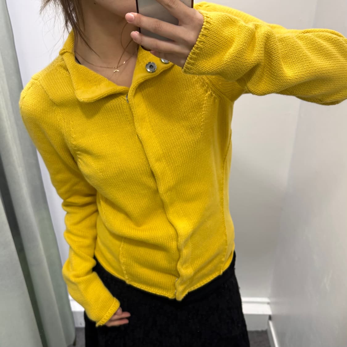 아르마니 익스체인지 백로고 옐로우 가디건 상품이미지1