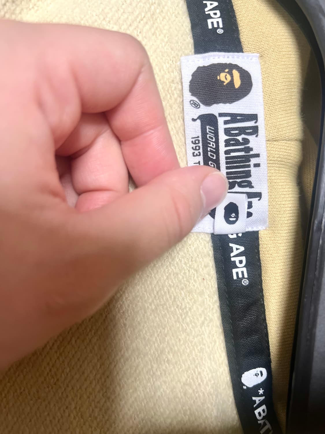 베이프 컬러 카모 더블 샤크 풀 집 후드 미스티드 옐로우 상품이미지4