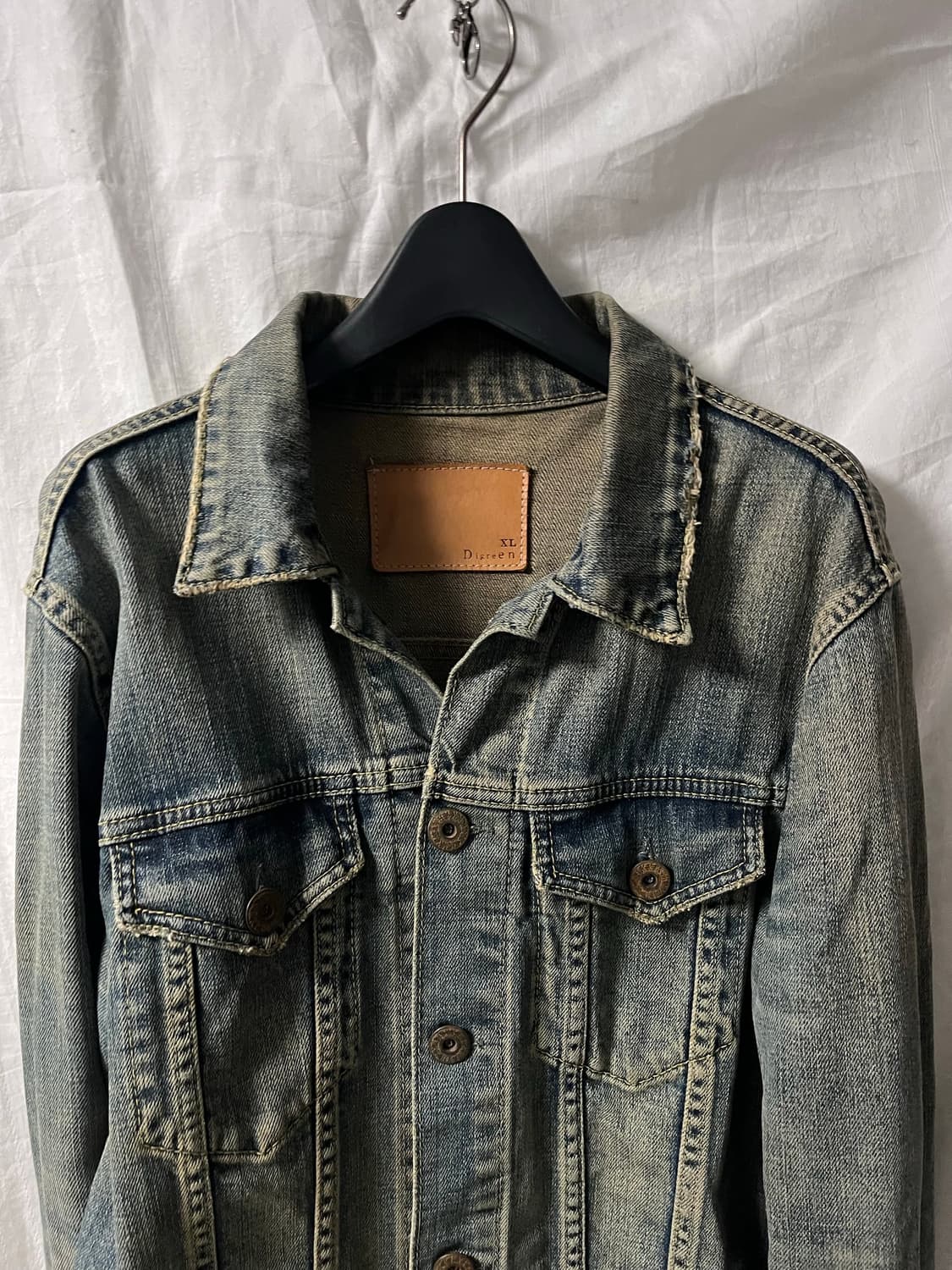 Vintage Green Washed Denim Jacket 상품이미지2