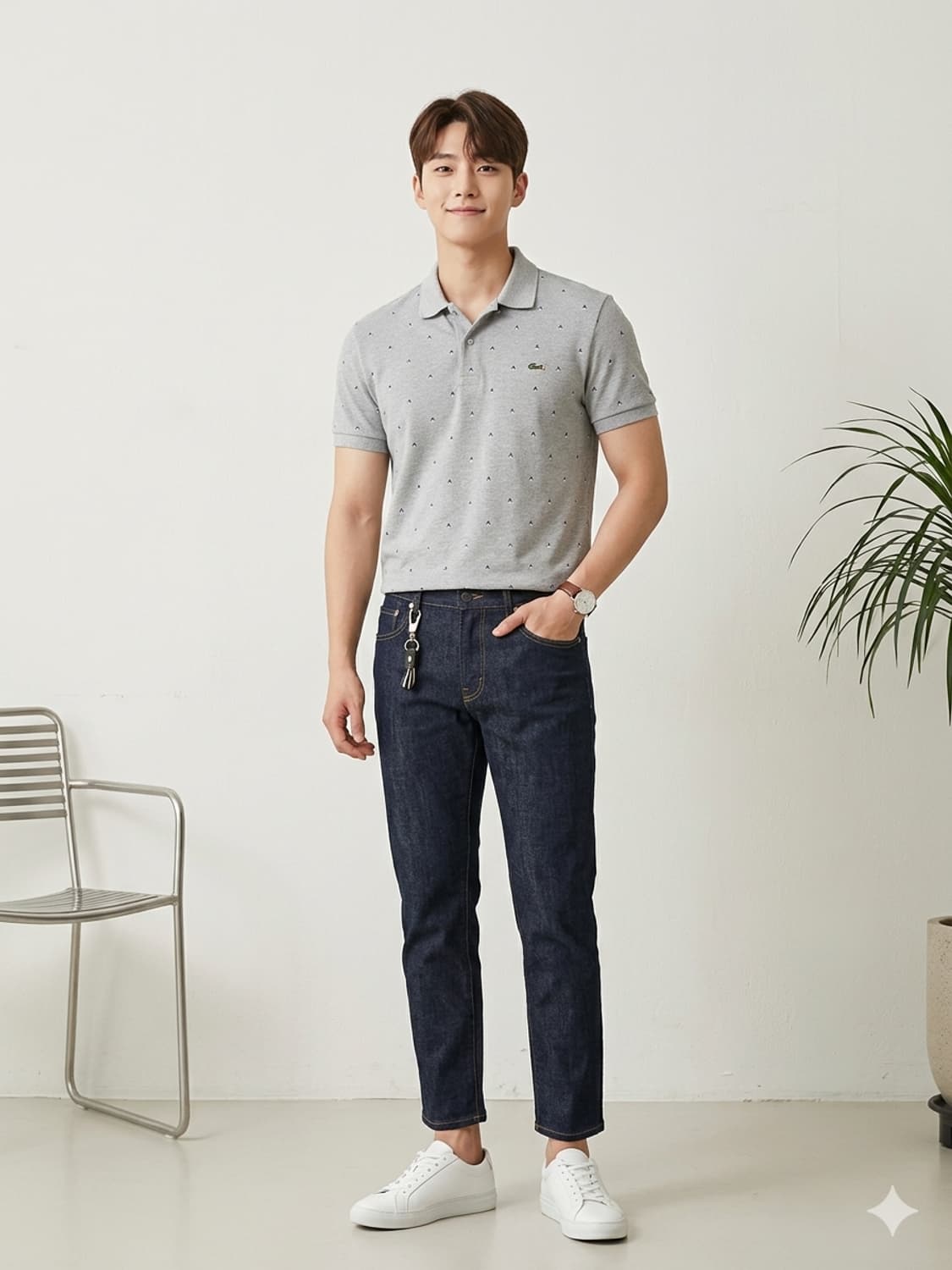 라코스테 그레이 패턴 반팔 카라티 상품이미지1