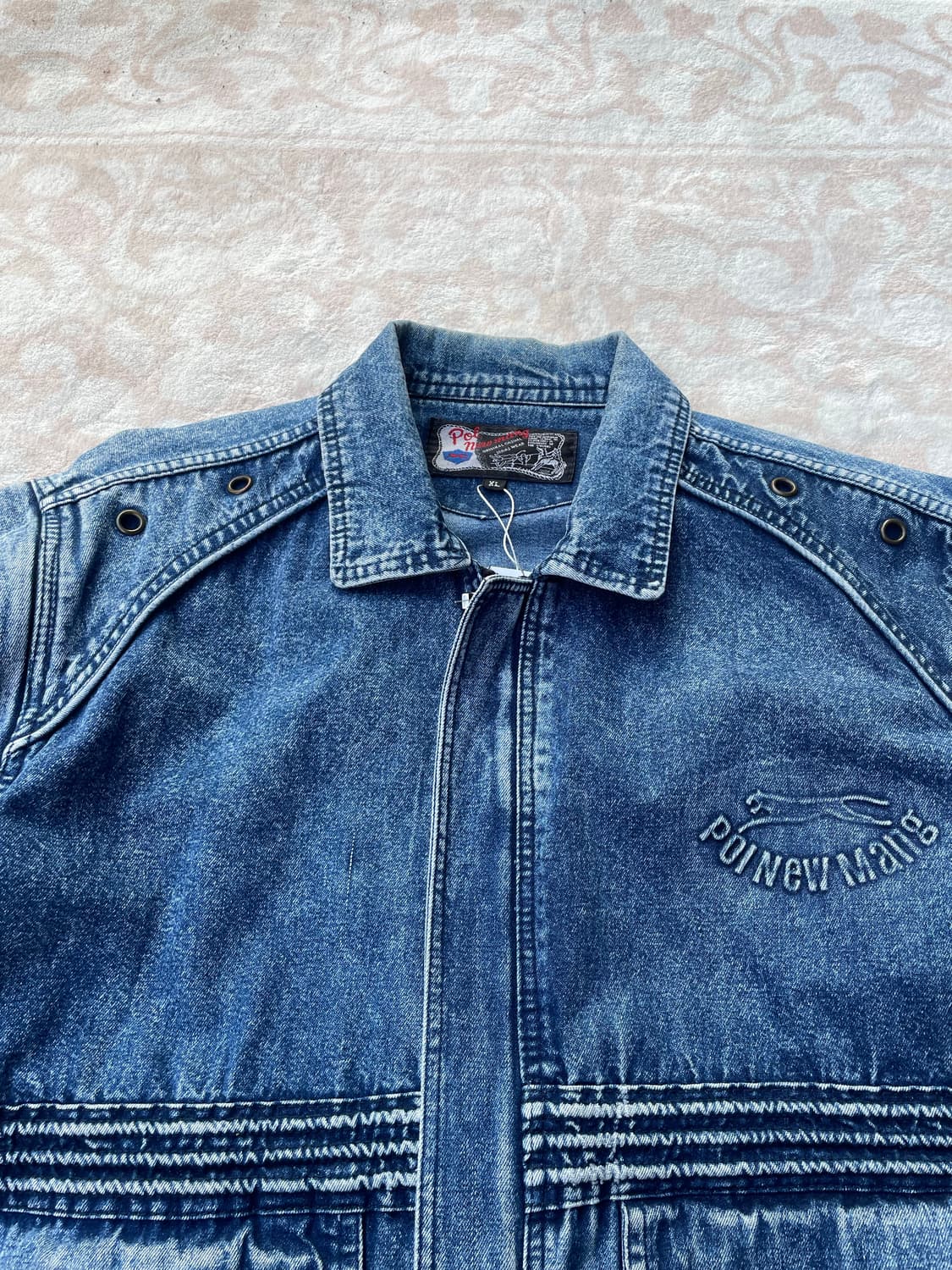 빈티지 y2k 워싱 데님 바이커 자켓 (어깨 탈부착) 상품이미지4