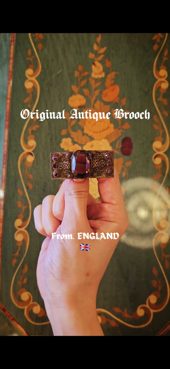 오리지널 영국 앤틱 퍼플 브로치 상품이미지1