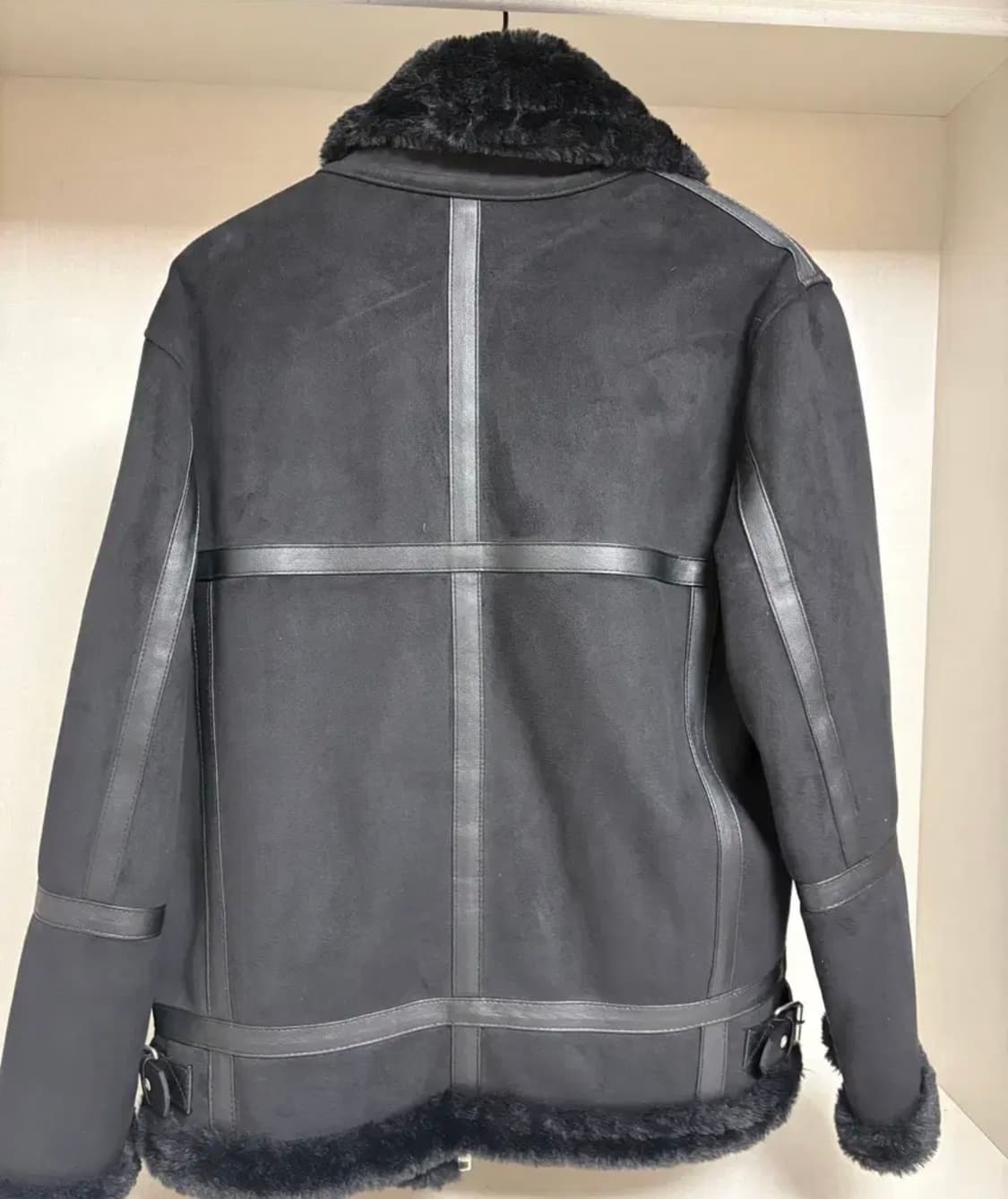 도프제이슨 솔리드 스웨이드 무톤 자켓 (블랙) M  상품이미지2