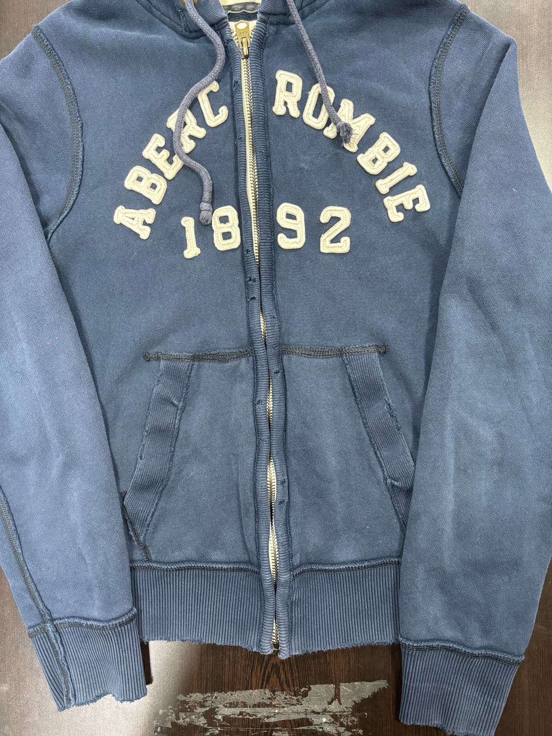 아베크롬비 네이비 기모 후드집업 빈티지 상품이미지3