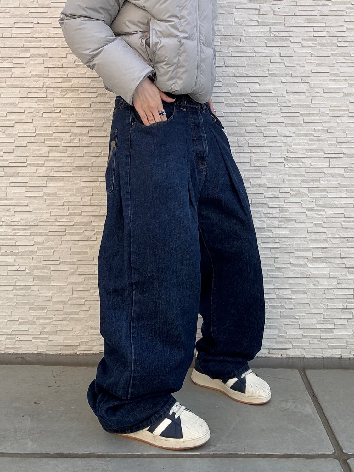 00s SAM JEANS 올드스쿨 진청 오버 와이드 데님 팬츠 상품이미지2