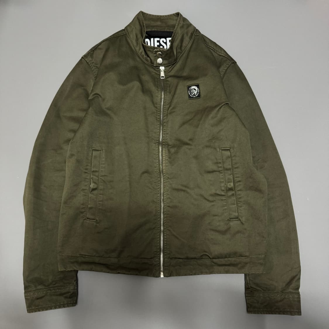 디젤(DIESEL) 올리브컬러 프론트 와펜 코튼 집업 라이더스 자켓 상품이미지7