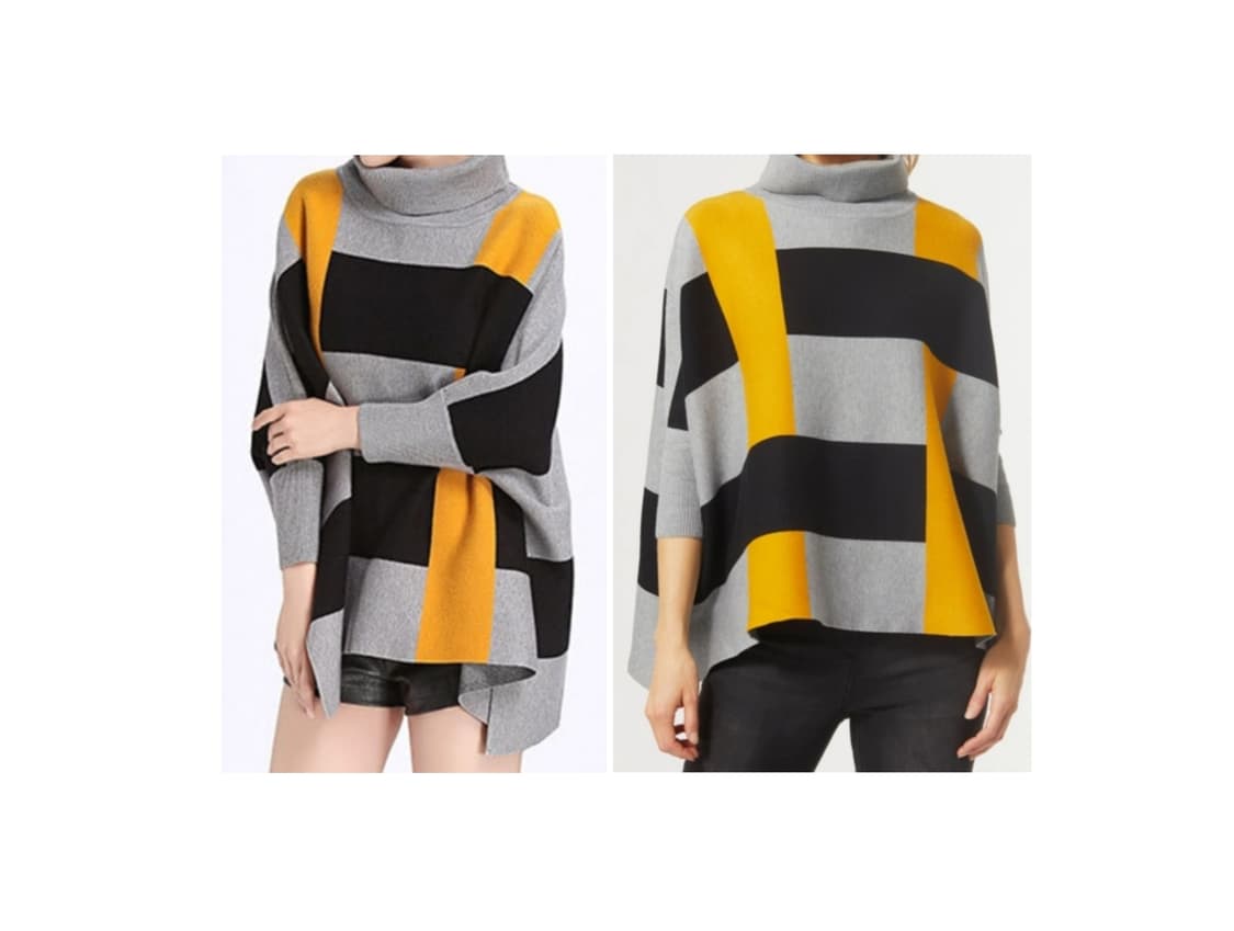 터틀넥 판초 니트 망토 상품이미지1