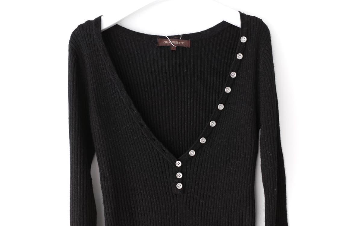 silver button knit 상품이미지3