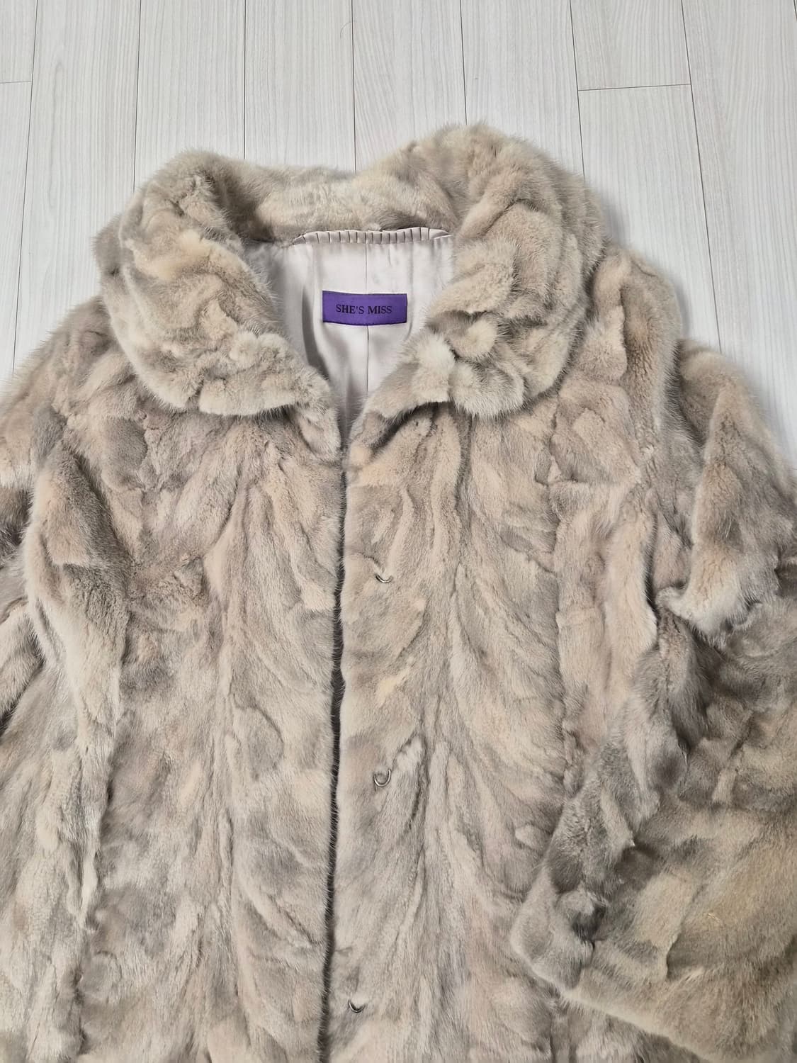 쉬즈미스(SHE'S MISS) 천연 밍크 100% 코트 (사이즈 66) 상품이미지2