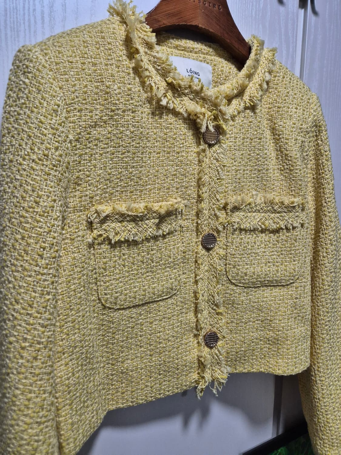 (세일)(새상품) 옐로우 트위드 자켓 상품이미지2