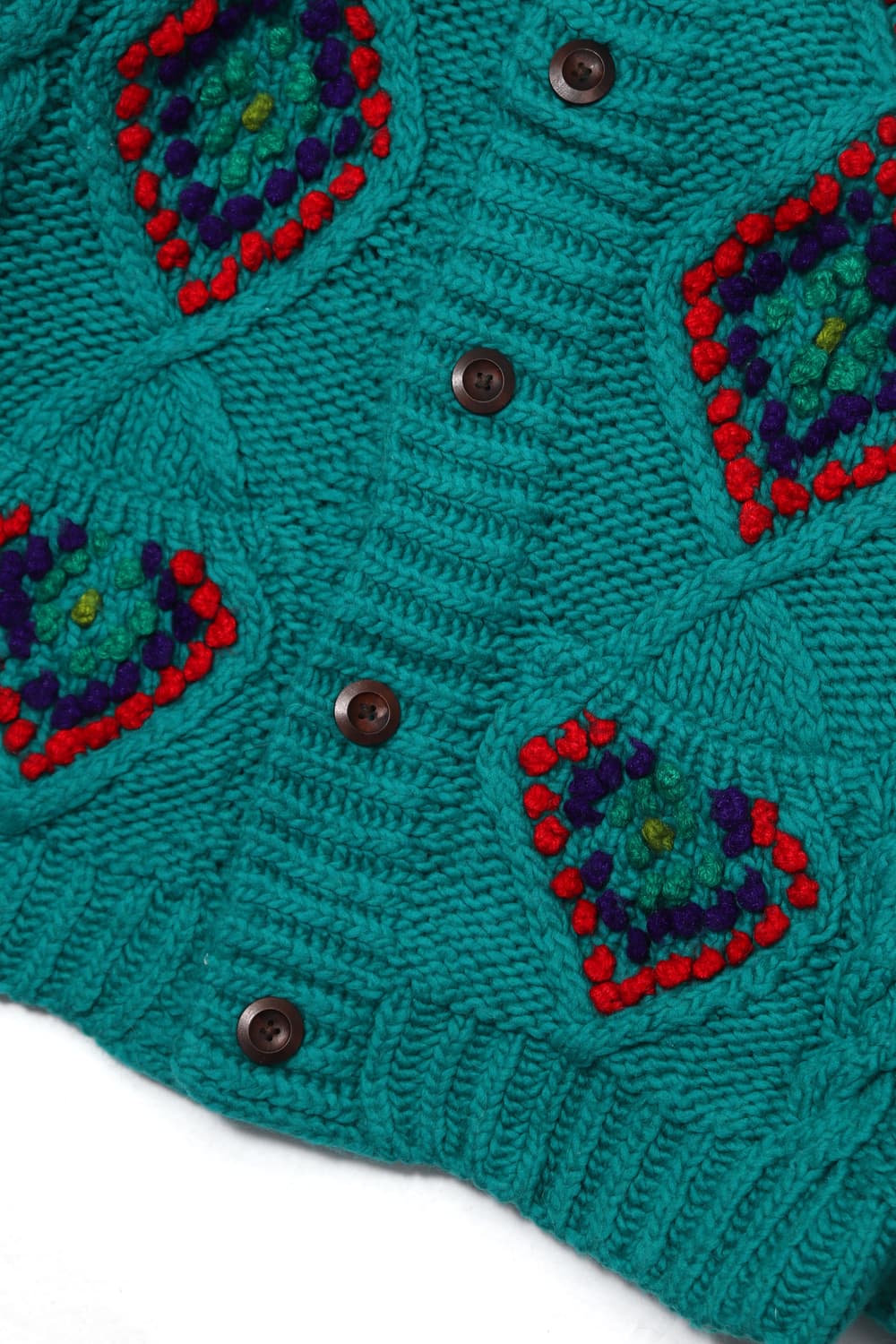 TITICACA 핸드메이드 페루산 울 100% 코위찬 가디건 size M 상품이미지4