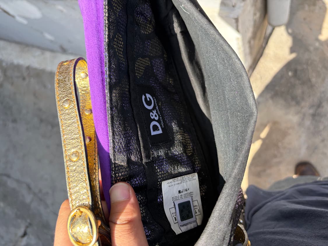 00s D&G 퍼플 스웨이드 숄더백  상품이미지8