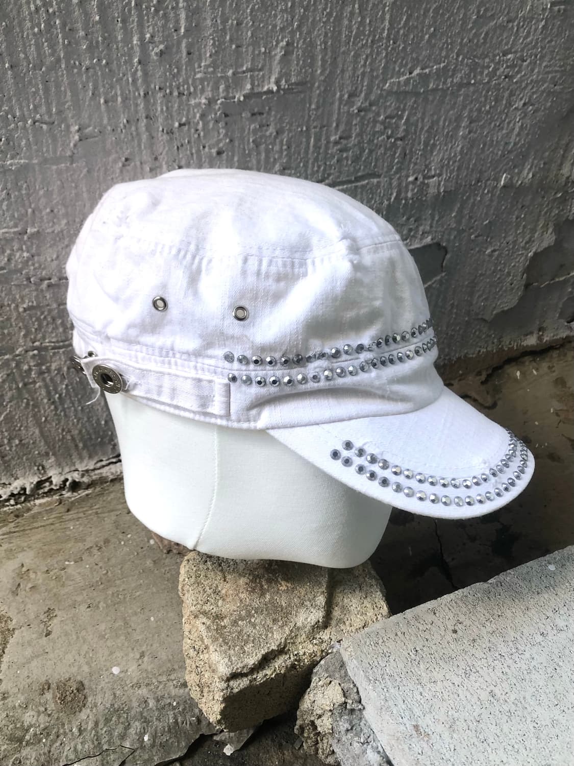 white y2k star patch studded cap 상품이미지3