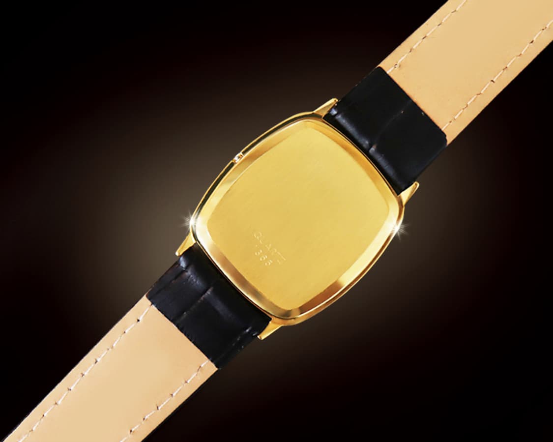 오메가 드빌 블랙 투톤 다이얼 남녀공용 쿼츠 가죽 시계 상품이미지7