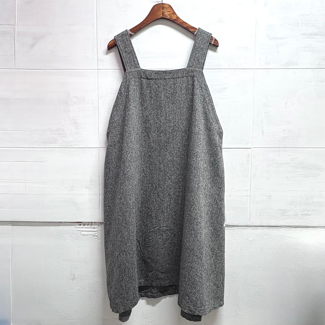 모리걸 보카시 그레이 울 언발 멜빵 원피스 JPN 상품이미지1