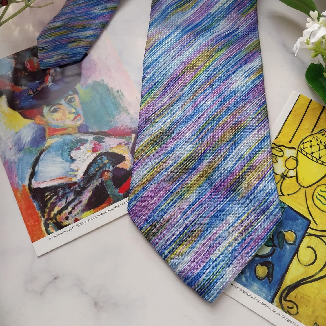 미쏘니 실크 멀티 스트라이프 자카드 넥타이 9.4cm A등급 K1600
 상품이미지4