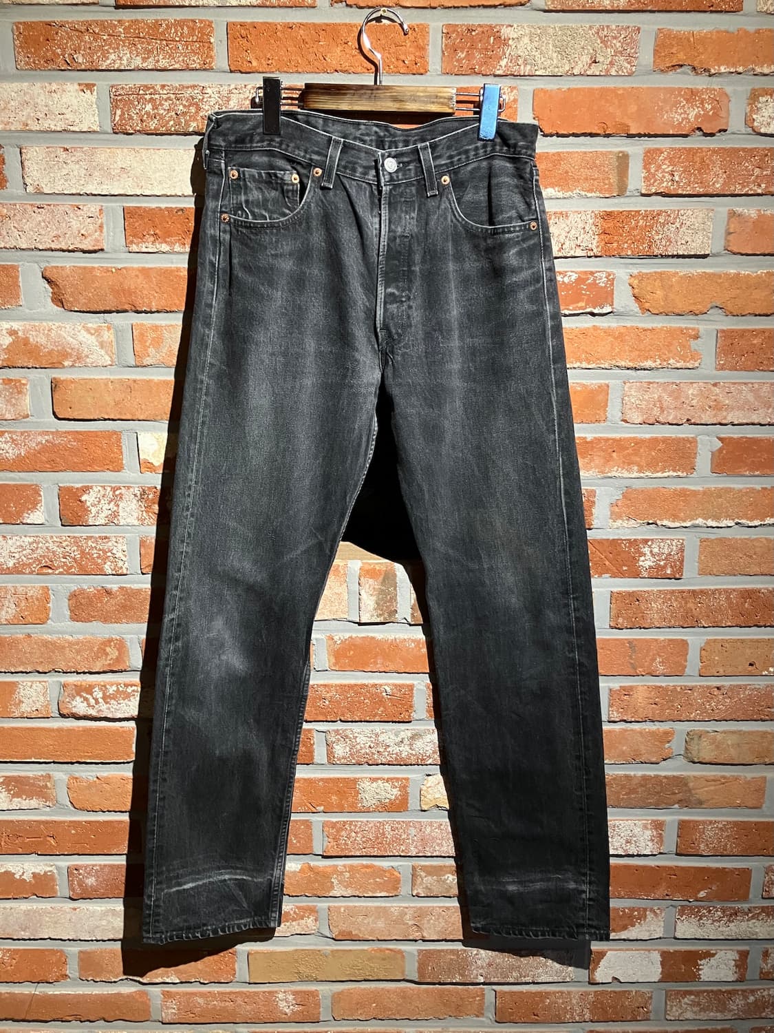 90s USA 빈티지 리바이스 501 블랙 데님 팬츠 상품이미지2