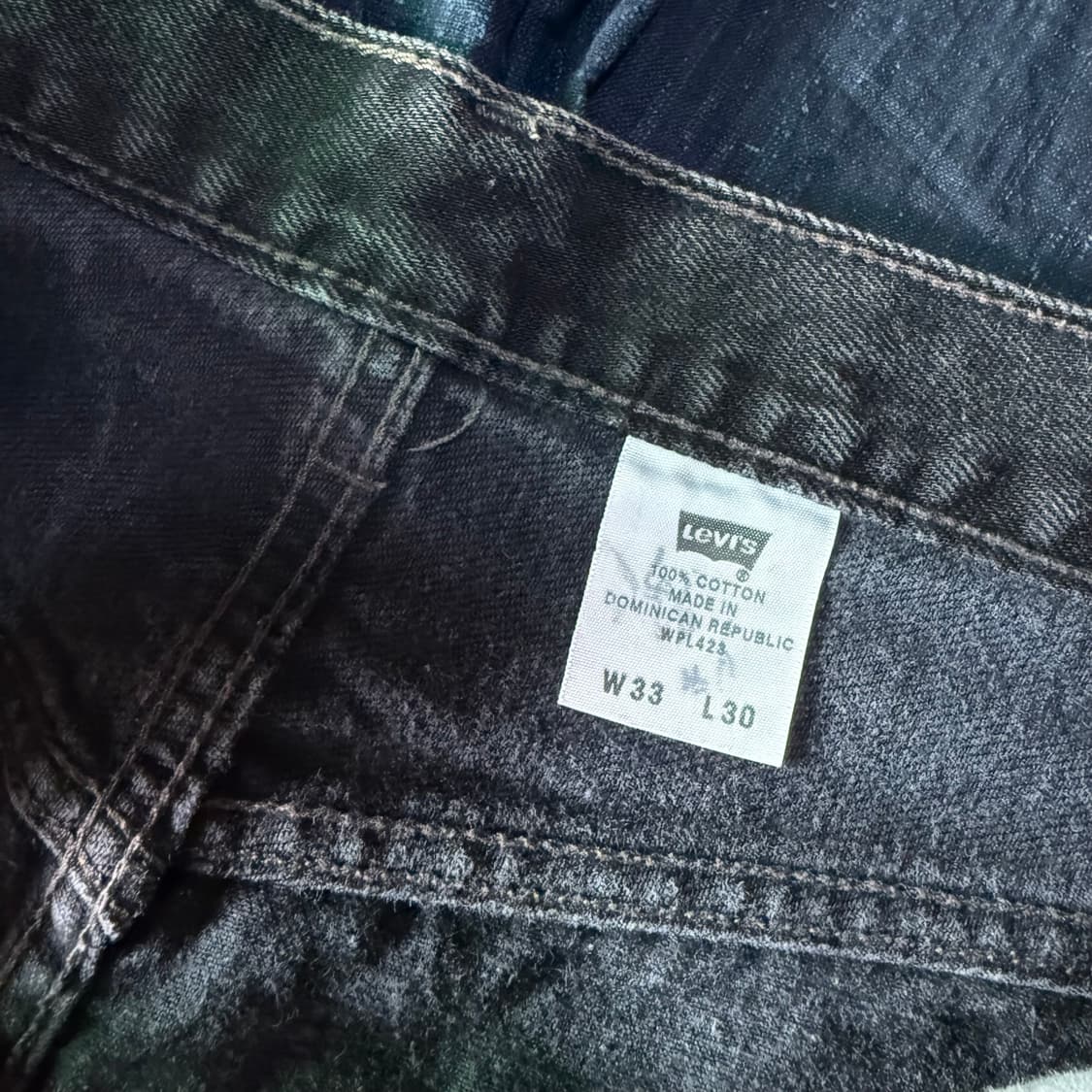 리바이스 501 블랙 데님 팬츠 33 상품이미지4