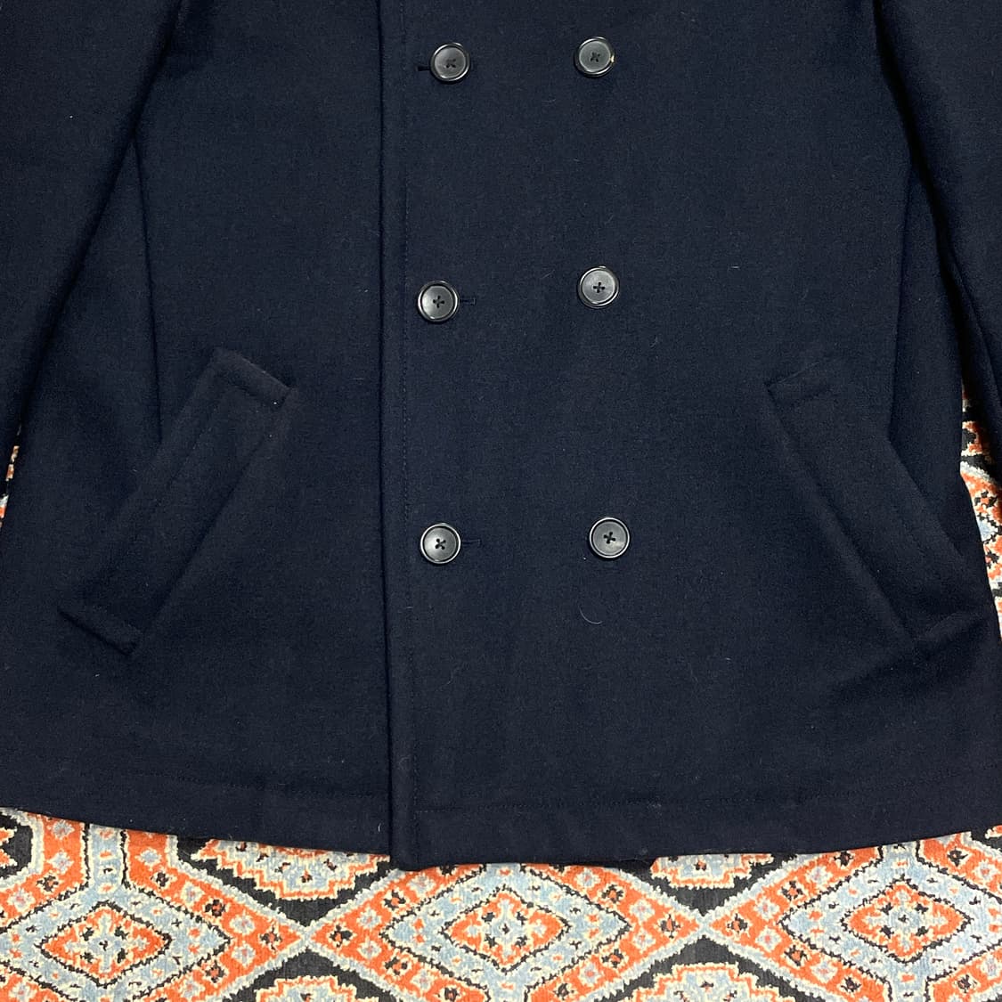 타미힐피거 네이비 울 피코트 남성L  상품이미지3