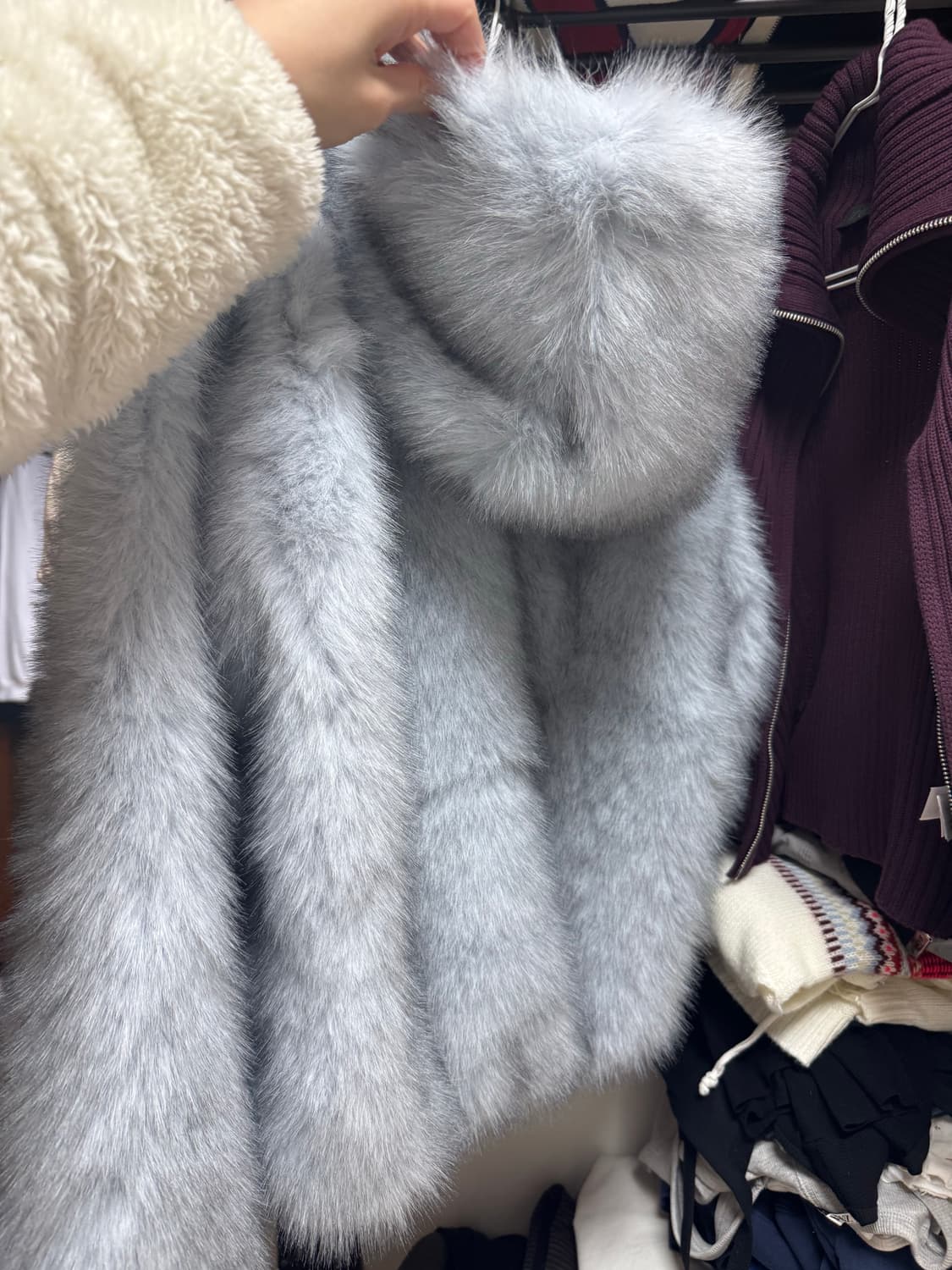 어반아웃피터스 화이트 그레이 후집 퍼 xs 상품이미지6