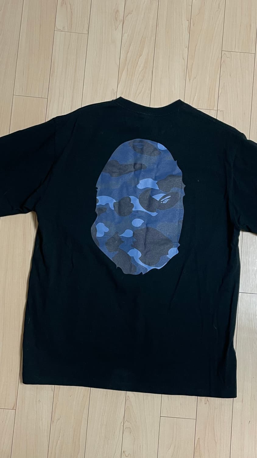 베이프 컬러 카모 빅 에이프 헤드 티셔츠 블랙 네이비 상품이미지4