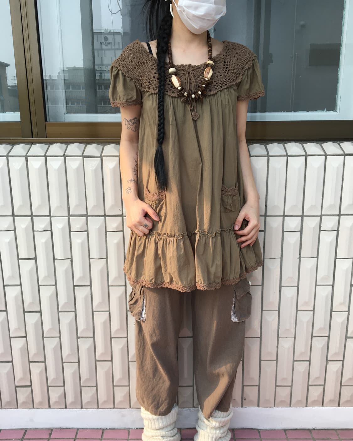 Lace trimming cago pants 상품이미지4
