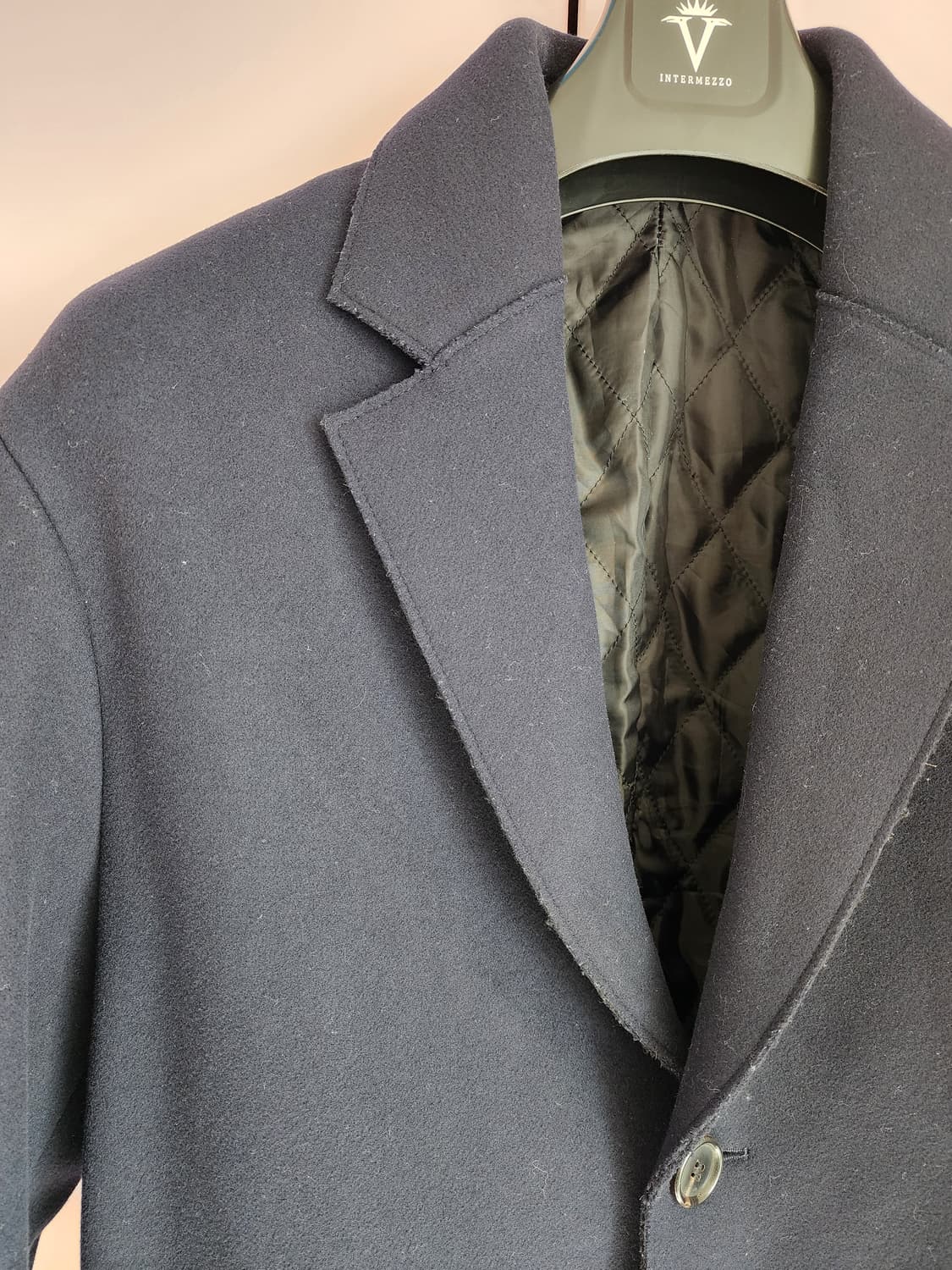 SYSTEM 시스템 옴므 울 캐시미어 코트 팜. 95사이즈 네이비 상품이미지3