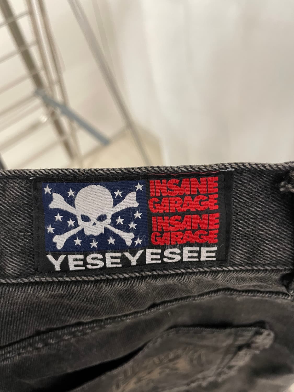 [M] 예스아이씨 x 인세인 개러지 와이드 모터 흑청데님 팬츠 상품이미지6