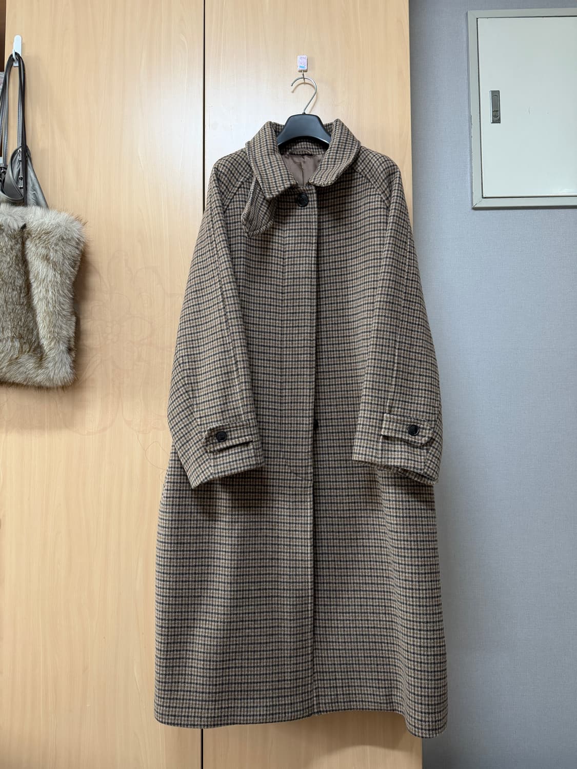 BEAKER 비이커 발마칸 체크 코트 여성 상품이미지1