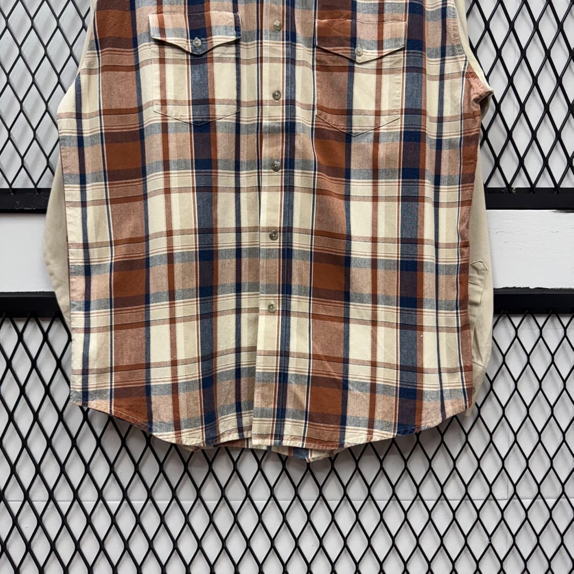 랭글러 플란넬 웨스턴 셔츠 빅 사이즈 체크 패턴 브라운 상품이미지4