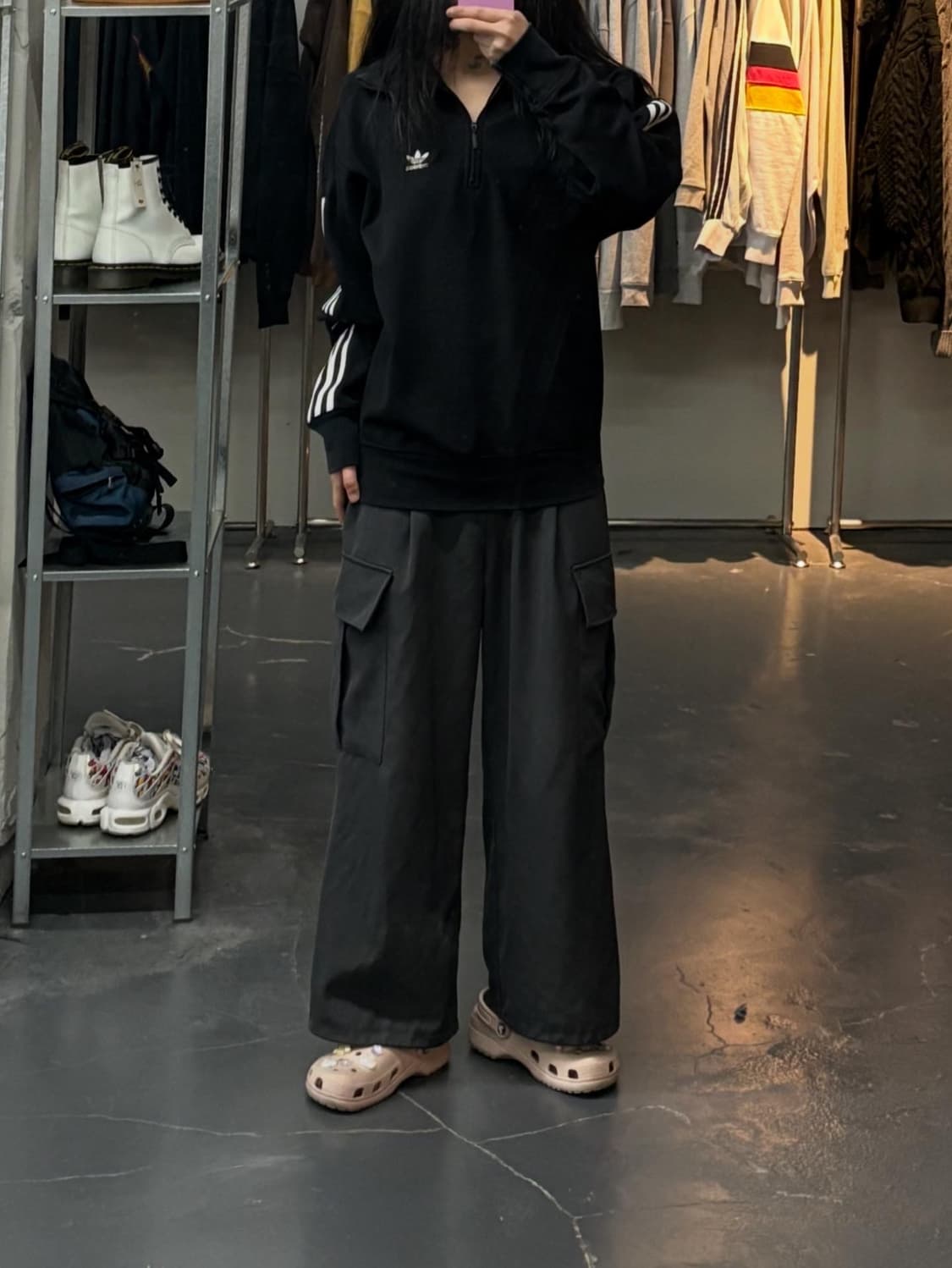 아디다스 락업 블랙 하프집업 스웨트 A2943 상품이미지1