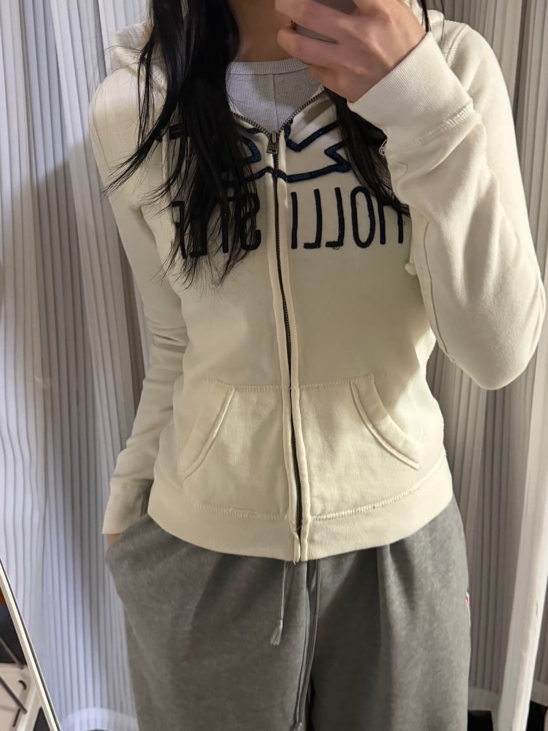 홀리스터 화이트 후드집업 S 상품이미지1