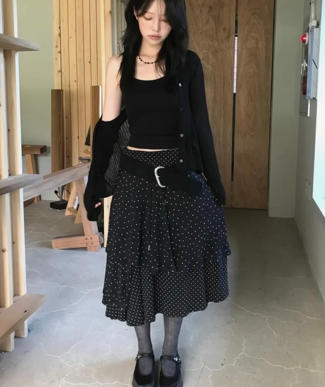 로긴 앤 로지 도트 맥시 스커트 상품이미지1