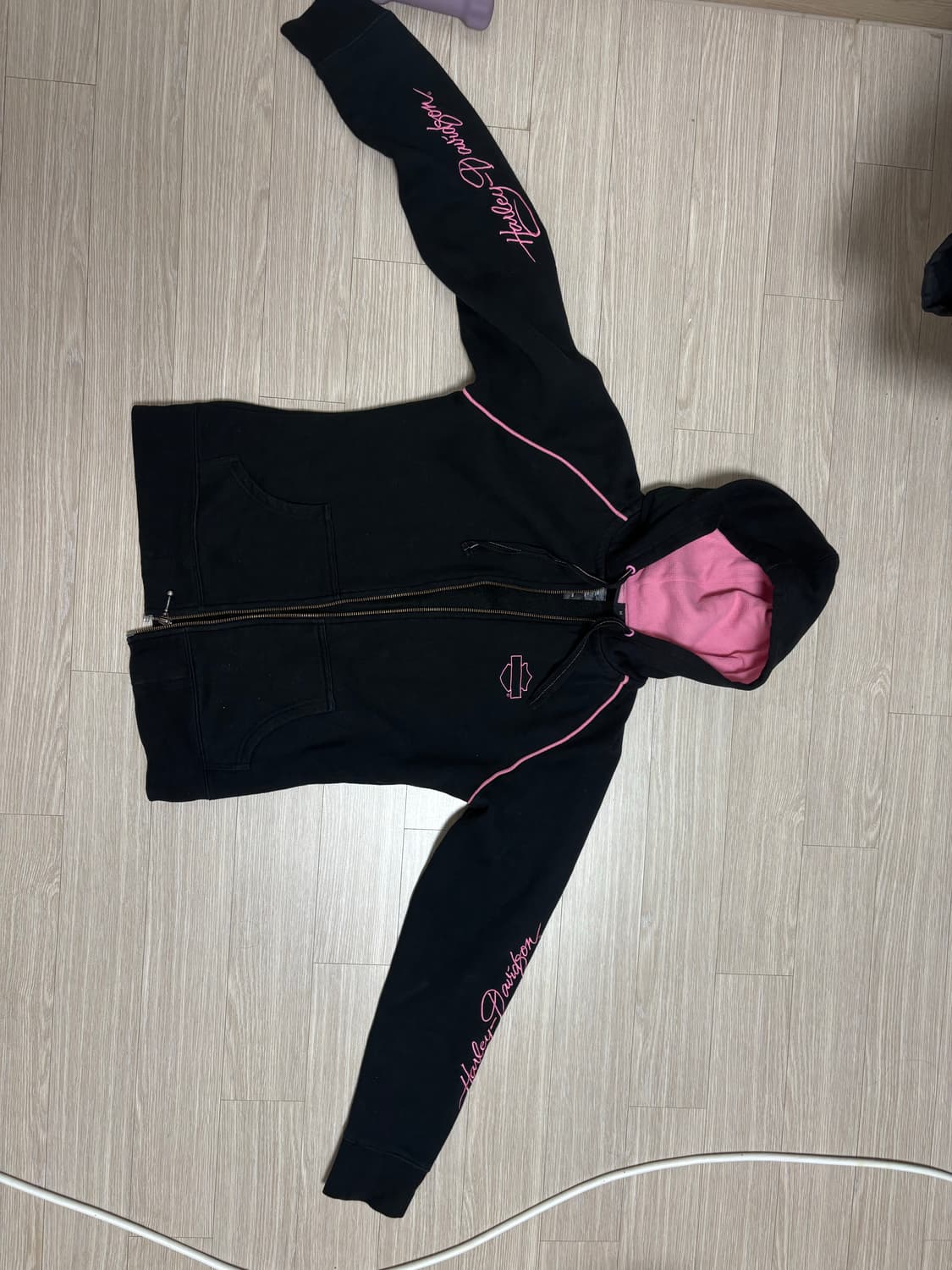 할리데이비슨 핑크 로고 후드 집업 ( 마지막 착샷 ) 상품이미지1