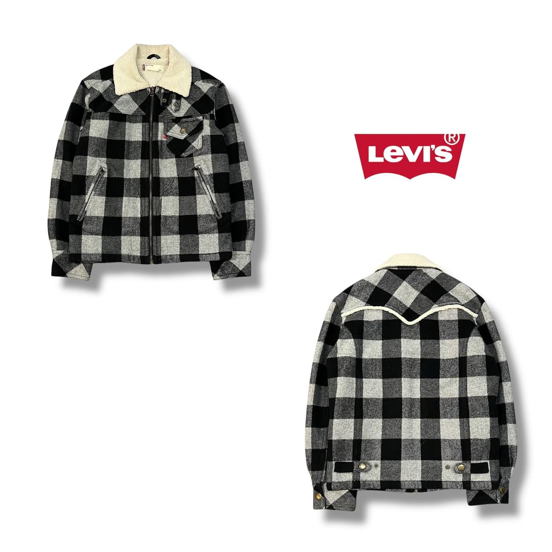 리바이스 체크 쉐르파 자켓 y14140 상품이미지1