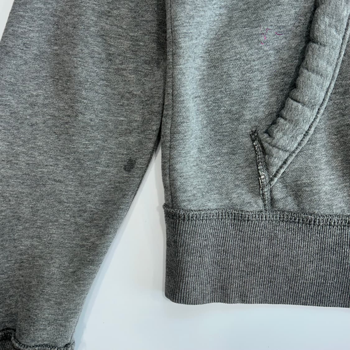 Hollister 홀리스터 아이보리 로고 그레이 후드집업 상품이미지5