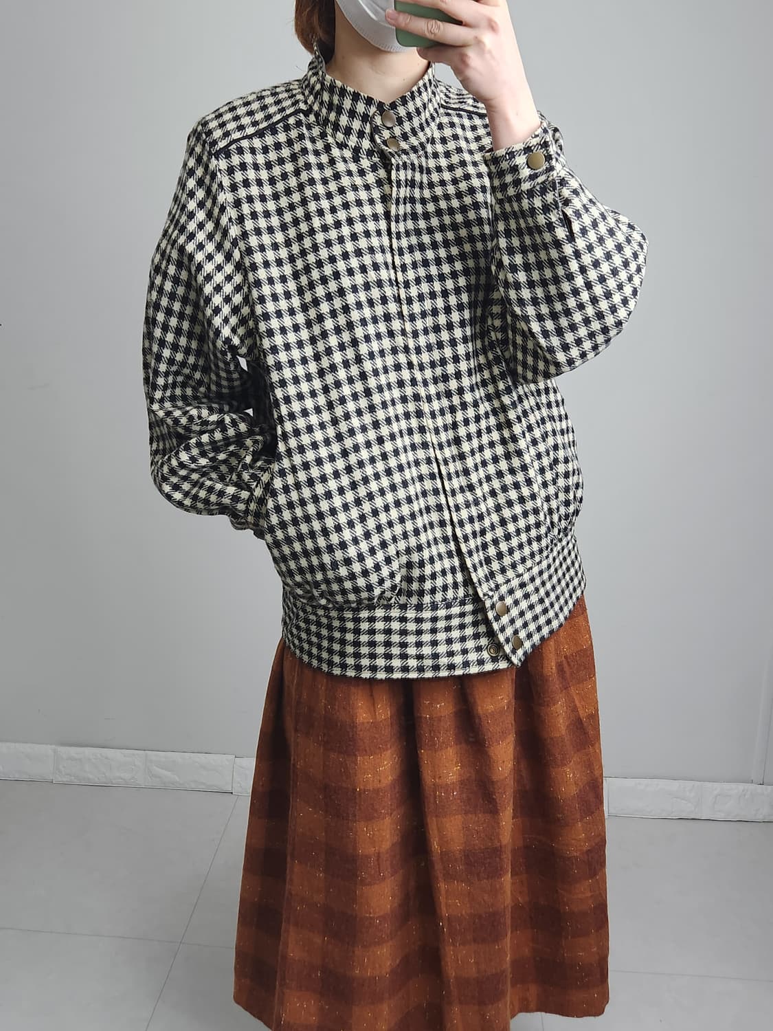 깅엄 체크 점퍼 자켓 상품이미지2