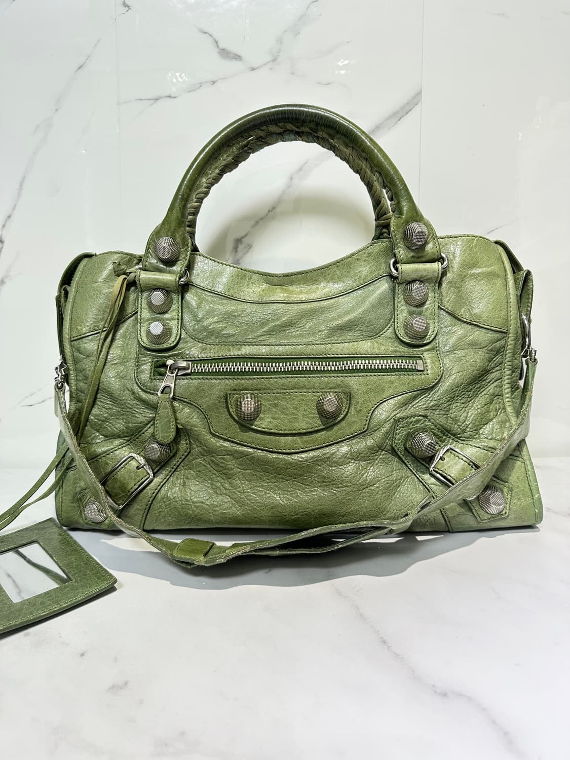 [A 정품] 발렌시아가 자이언트 시티 모터백 그린 상품이미지2