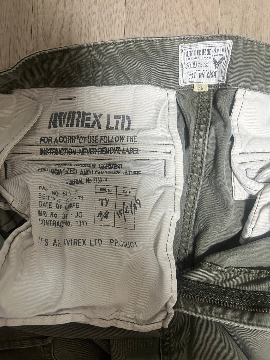 아비렉스 밀리터리 카고팬츠 상품이미지3