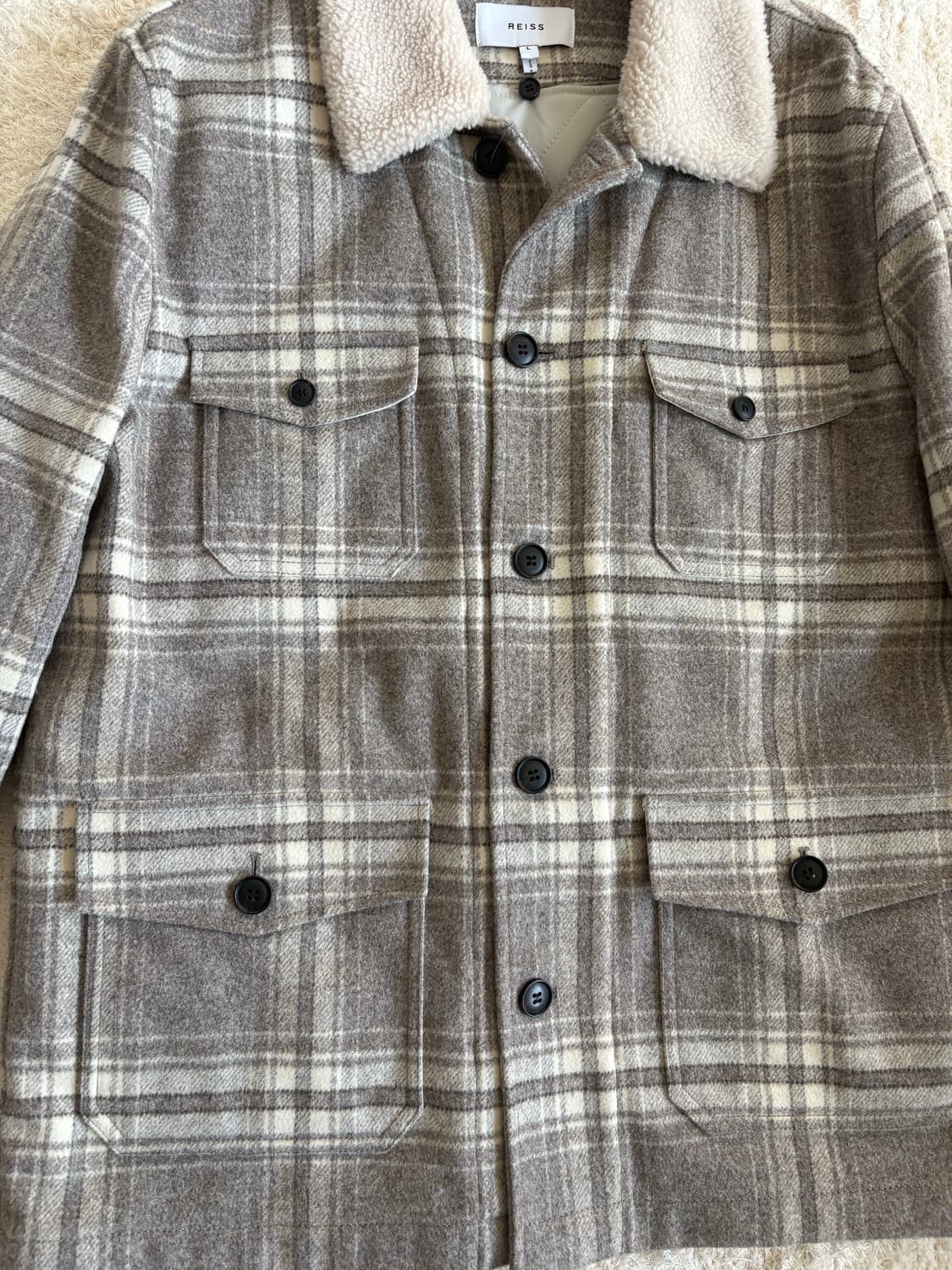 Reiss 체크 퍼 내피 자켓 상품이미지3