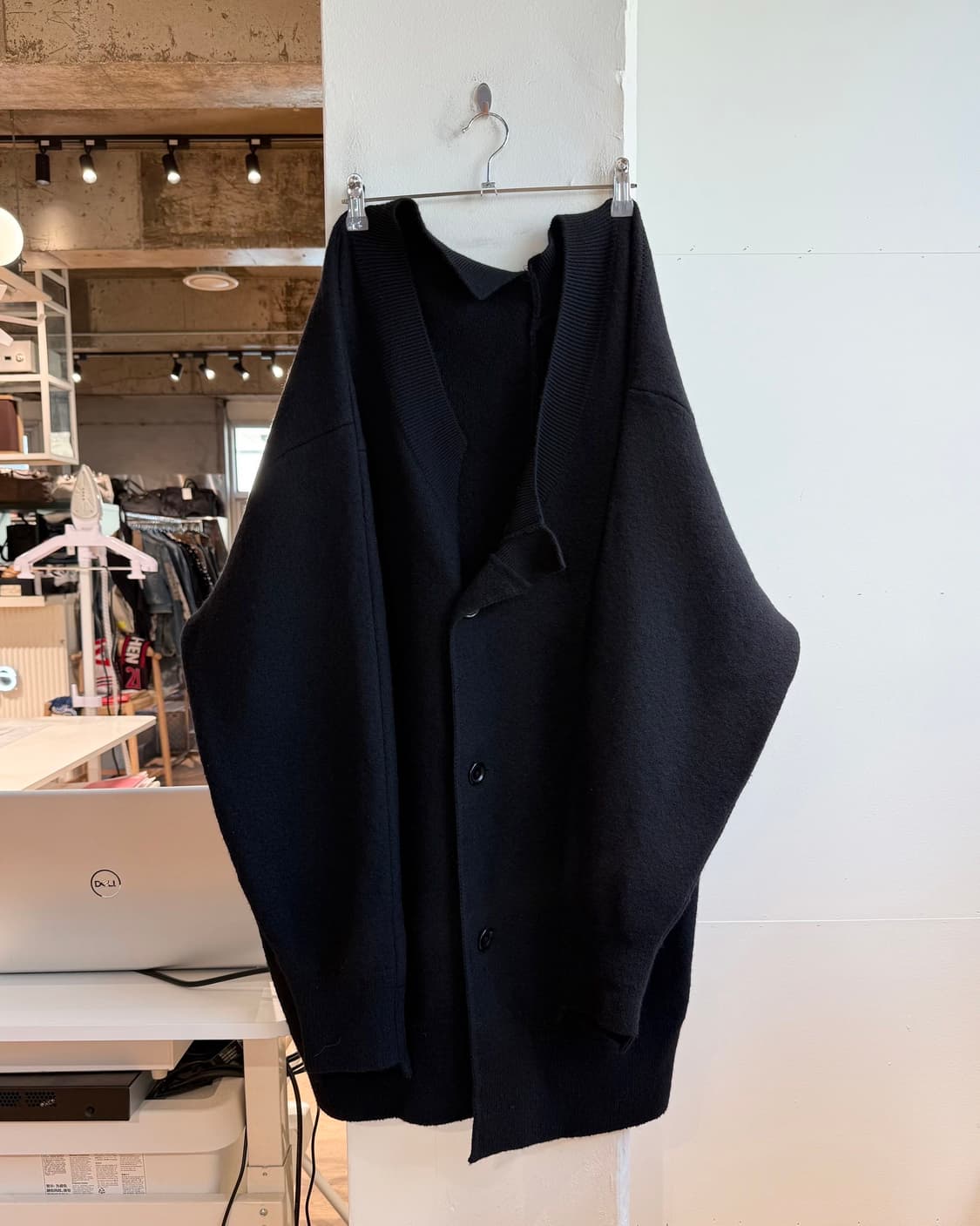 키미노리 모리시타 블랙 울 가디건 상품이미지2